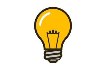 Lightbulb Icon Illustration Idea Concept on White