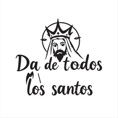 Fototapeta premium A classic black and white vector style silhouette of D?a de todos los santos, hand-drawn with rough textured pencil strokes for an elegant and timeless aesthetic against a white background