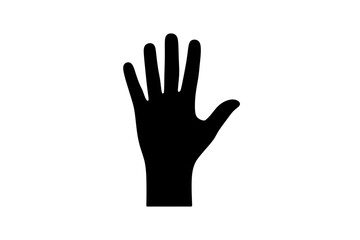 Silhouette of a hand with fingers extended upward