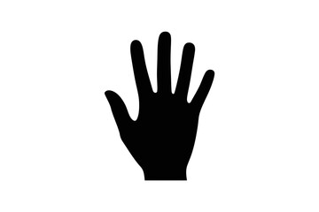 Obraz premium Silhouette of a hand with fingers spread upwards