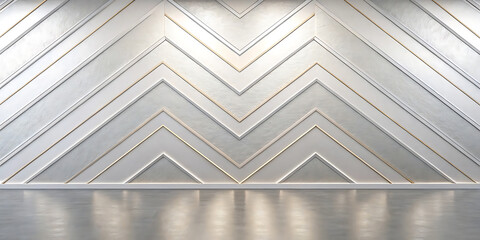 Obraz premium Elegant Chevron Wall Panel Design Soft Metallic Gradient Background