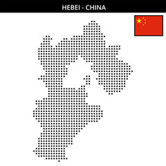 Medium dots map of hebei in China