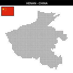 Medium dots map of henan in China