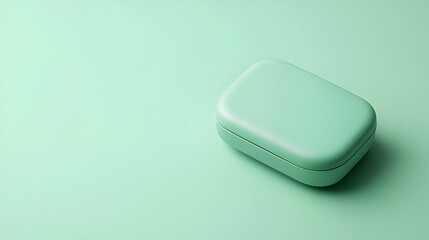 Mint Green Geometric Box On Pastel Background