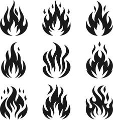 Collection of Vector Fire Flames for Design Purposes