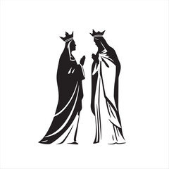 Modern flat design vector silhouette of D?a de todos los santos in classic black and white. Simple two-dimensional shapes, elegant and timeless, on a white background