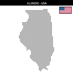 Obraz premium Medium dots map of illinois in the USA