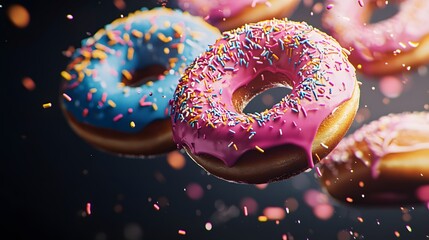 Donuts Seamless Pattern Sweet Yummy Bakery