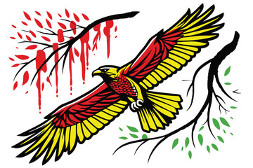 Rough brush strokes and dripping paint textures