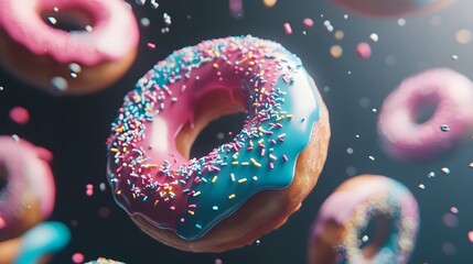 Donuts Seamless Pattern Sweet Yummy Bakery