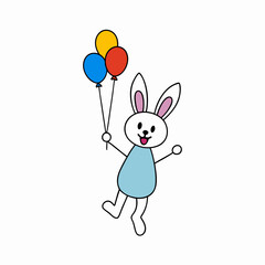 easter bunny with easter eggs