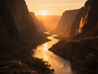 Fototapeta premium Golden Canyon Flow