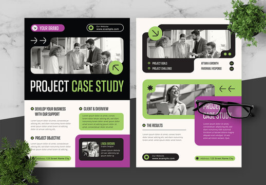 Purple And Green Case Study Flyer