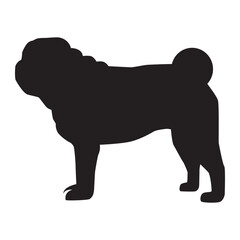 Pug Dog silhouette icon vector illustration design on white background