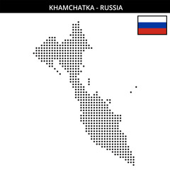 Medium dots map of khamchatka in Russia