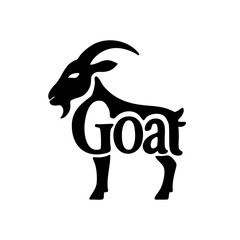 Vector Goat Word Letters Cartoon typographic illustration isolated on white