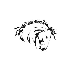 Elegant Silhouette of a Horse's Head