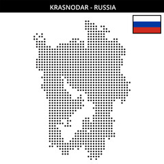 Medium dots map of krasnodar in Russia