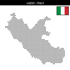 Obraz premium Medium dots map of lazio in Italy