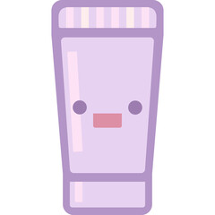 Skincare tube kawaii icon illustration