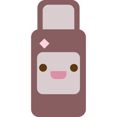 Skincare bottle kawaii illustration png on transparent background