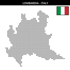 Obraz premium Medium dots map of lombardia in Italy