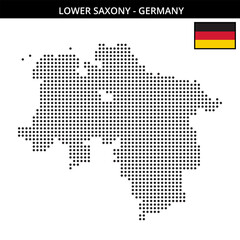 Medium dots map of lower-saxony in Germany