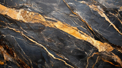 Dark Stone Texture With Golden Veins