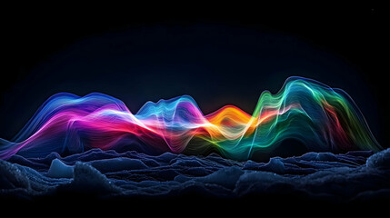 Abstract Colorful Digital Mountains
