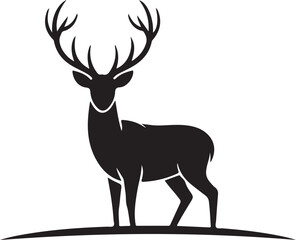 Obraz premium Majestic Deer in Forest Circle Silhouette striking circular vector.