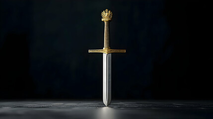 Antique Sword Against Dark Background