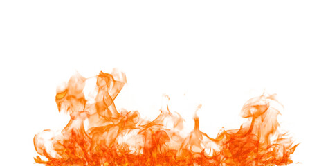 Fire flame on transparent background isolated png..