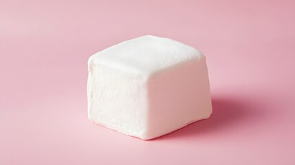 marshmallow on a pink background