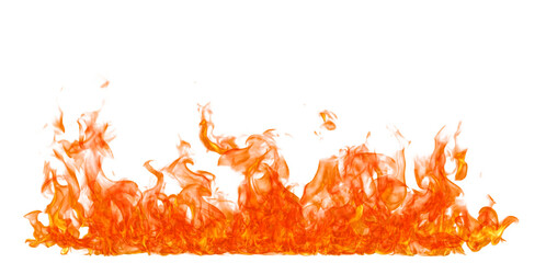 Fire flame on transparent background isolated png..