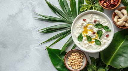 Fresh Ingredients for Healthy Cooking with Bowl of Yogurt