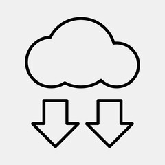 Icon low emission. Renewable energy elements. Icon in line style.