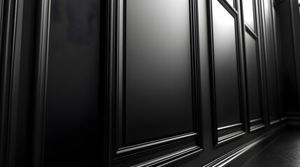 A close-up of a modern office building interior reveals a wooden door, invitingly open to a room with a sleek office chair