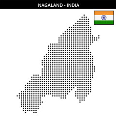Obraz premium Medium dots map of nagaland in India