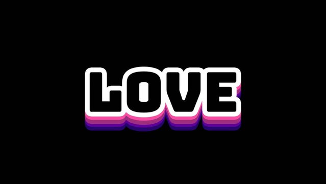 Colorful Pop Up Love Typography