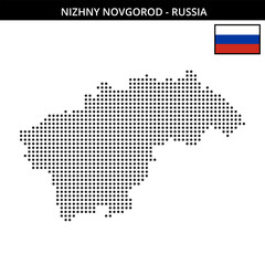 Fototapeta premium Medium dots map of Nizhny-Novgorod in Russia