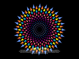 Music poster design background. Electro Sound Cover template with dynamic abstract gradient circular geometric shapes and lines for social media, technology, digital, flyer, party, festival, club, etc