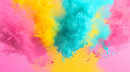 Fototapeta premium Colorful Powder Explosion With Glitter