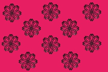 seamless floral pattern batik on pink background 