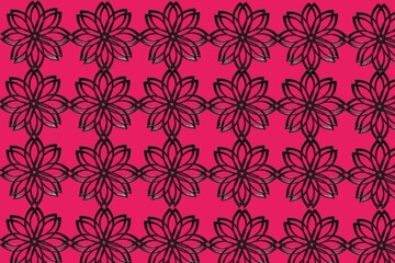 seamless floral pattern batik on pink background 