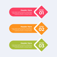 Obraz premium Three colorful headers with placeholders.