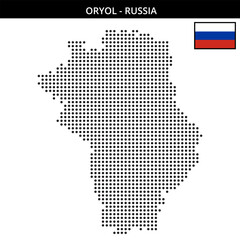 Medium dots map of oryol in Russia