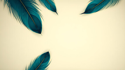 Beautiful blue turquoise vintage color trends feather pattern texture pastel background