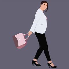 silhouette of a woman with a hand bag 