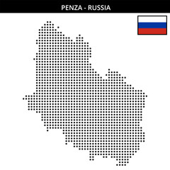 Medium dots map of Penza in Russia