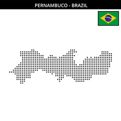 Obraz premium Medium dots map of pernambuco in Brazil